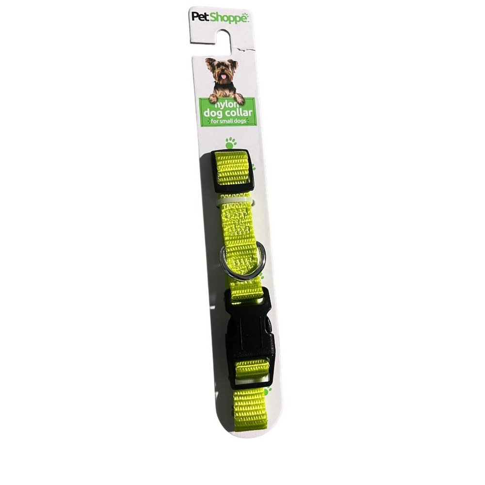 Dog Collar Pet Shoppe Dog Collar Neon Green Small Nylon Dog Collar